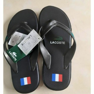 Tông nam#Dép kẹp nam Lacoste 2 màu đen - tím than