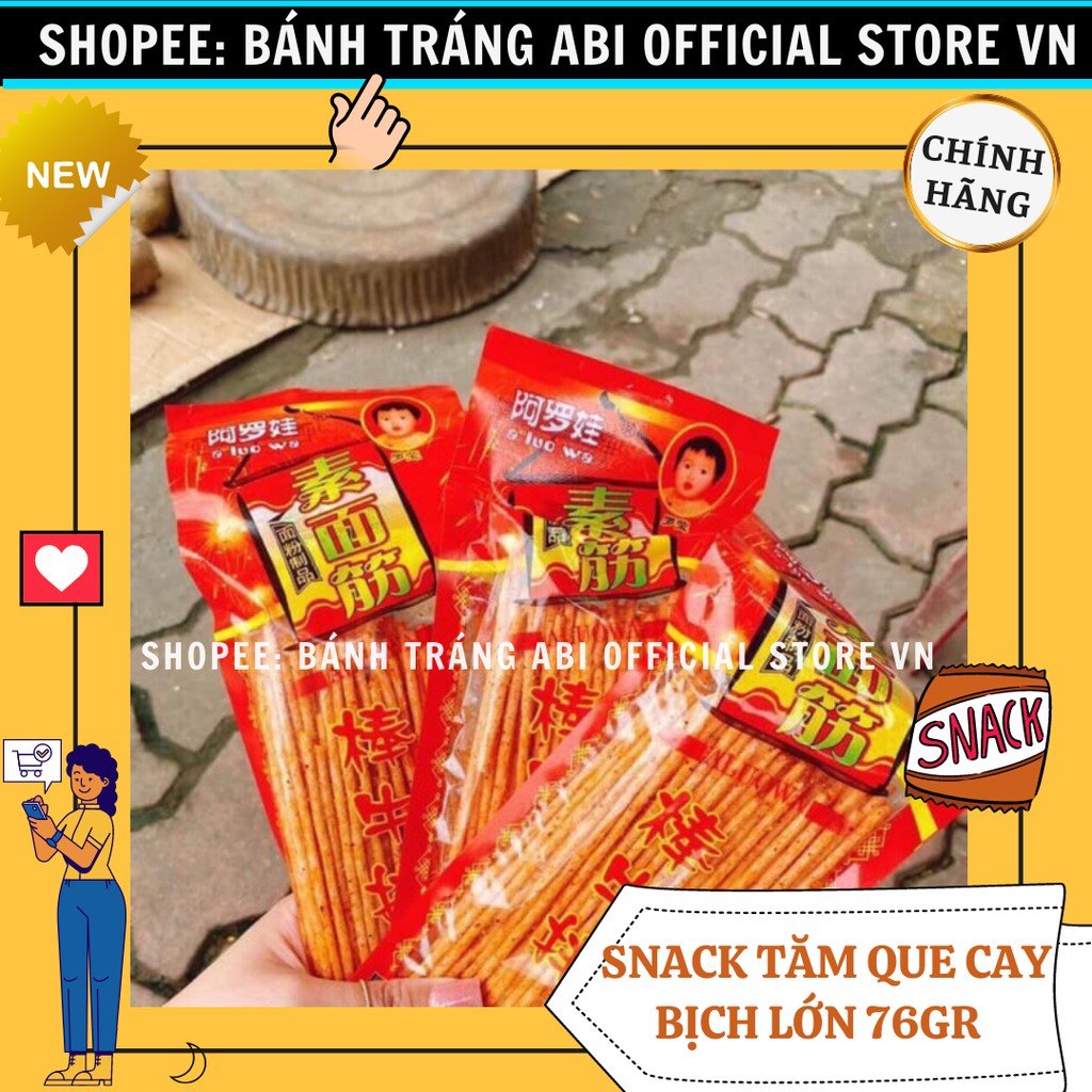 [MÓN ĂN TUỔI THƠ] SNACK BIM BIM TĂM QUE CAY gói 25g