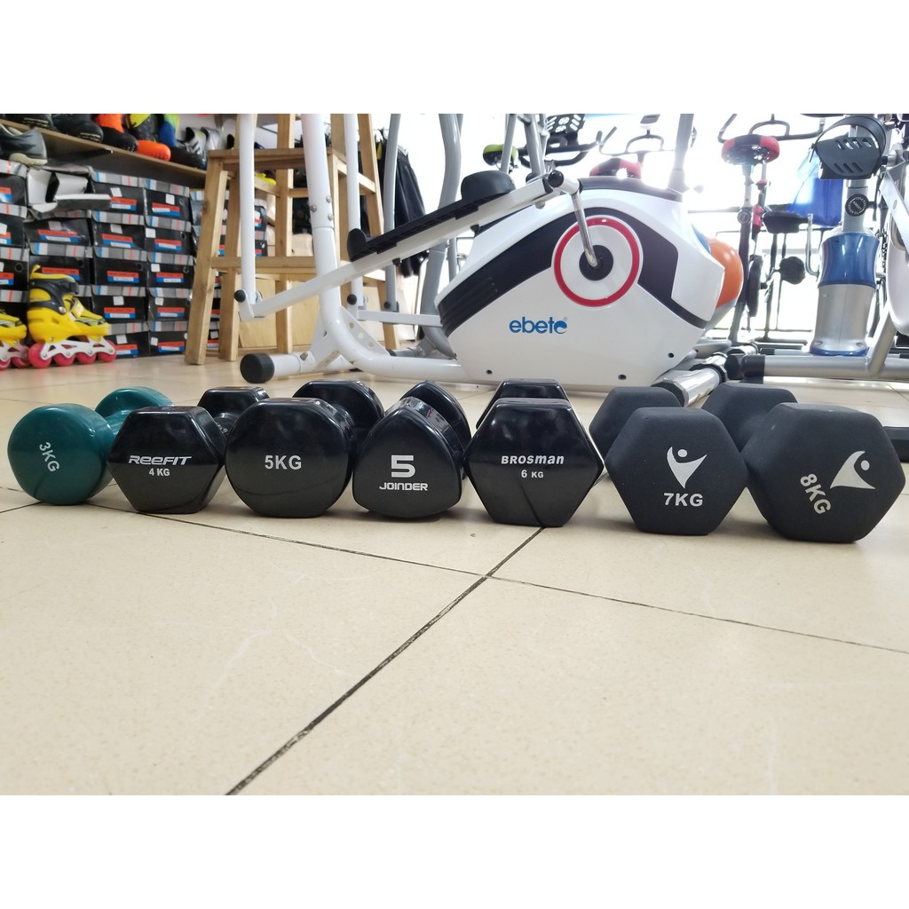 Tạ tay cao cấp 4kg - Tạ bọc cao su loại 4kg 1 chiếc | dụng cụ tập thể hình giá rẻ