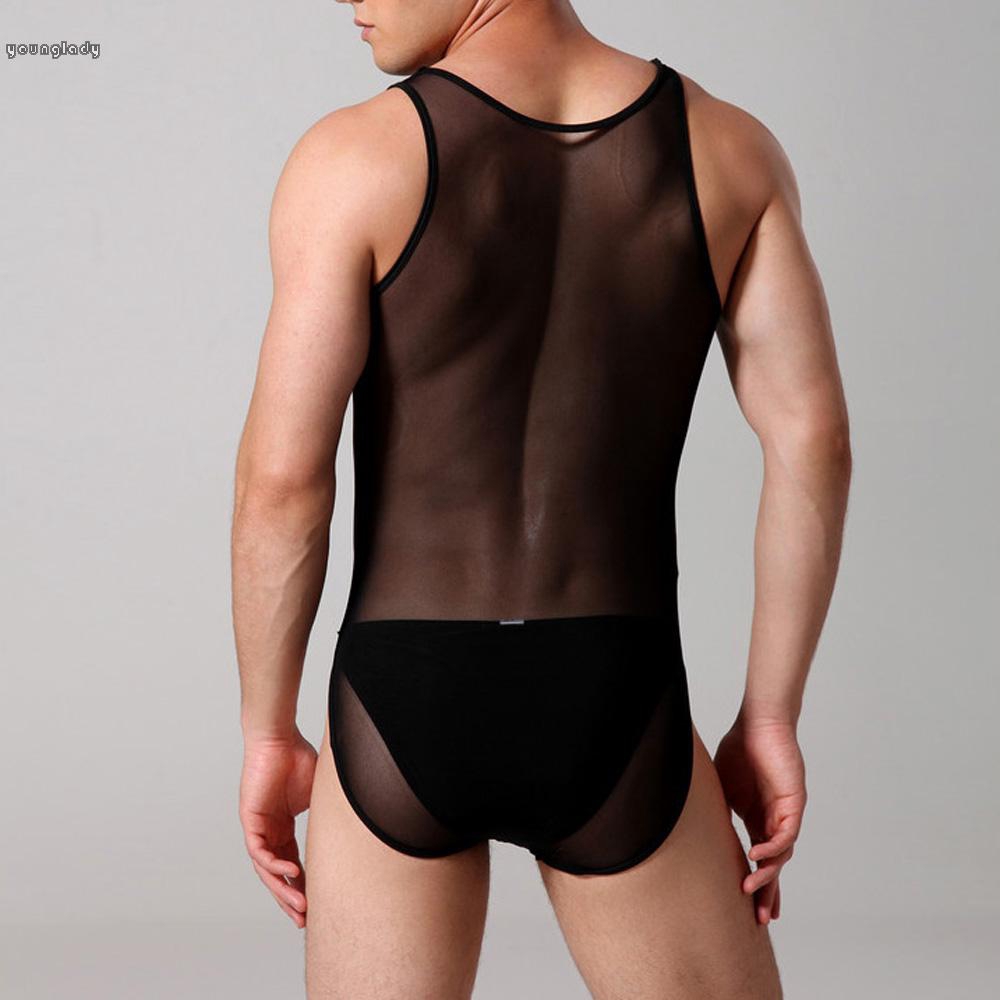 Bộ Đồ Ngủ Áo Liền Quần Cổ Tròn Không Tay Xuyên Thấu Co Giãn Thời Trang 2019 Cho Nam | BigBuy360 - bigbuy360.vn