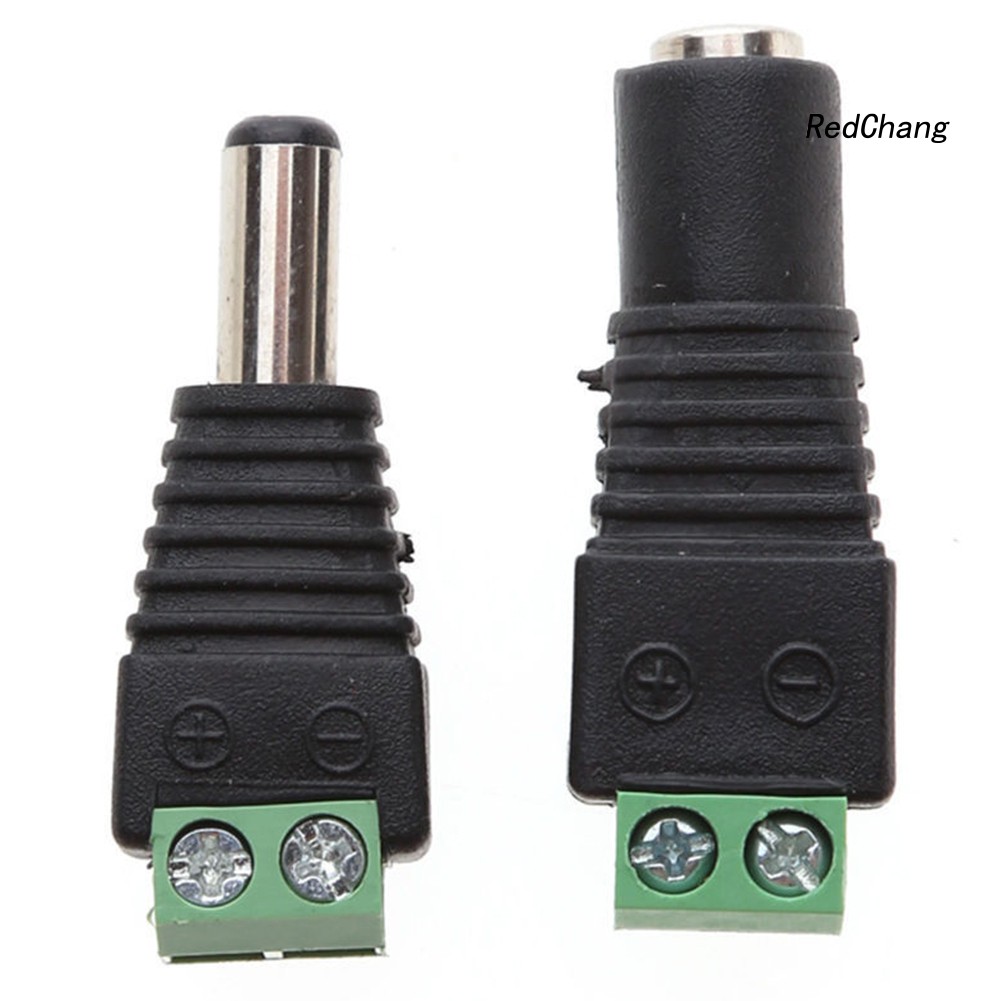 -SPQ- 5 Pcs 12V DC Power Supply Plug Adapter Connector for 5050 3528 LED Strip Light