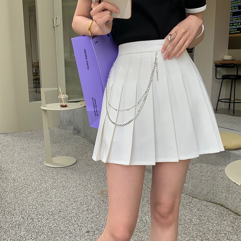 NRVP Chân Váy Ngắn Dáng Chữ A Lưng Cao Màu Sắc Xinh Xắn Phong Cách Hàn Quốc