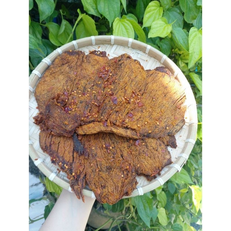 LON PET 250GR #KHÔ_BÒ GIÒN CAY HỒNG NGỰ  CHÍNH HIỆU
