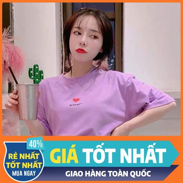 [ Sale 50% ] [xả_kho] Áo phông tim thêu BE LOVE ( ảnh + video) thời trang lamer