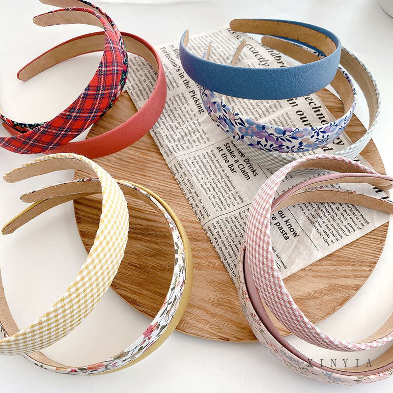 Cài tóc bản rộng họa tiết duyên dáng xinh xắn nhiều màu tùy chọn