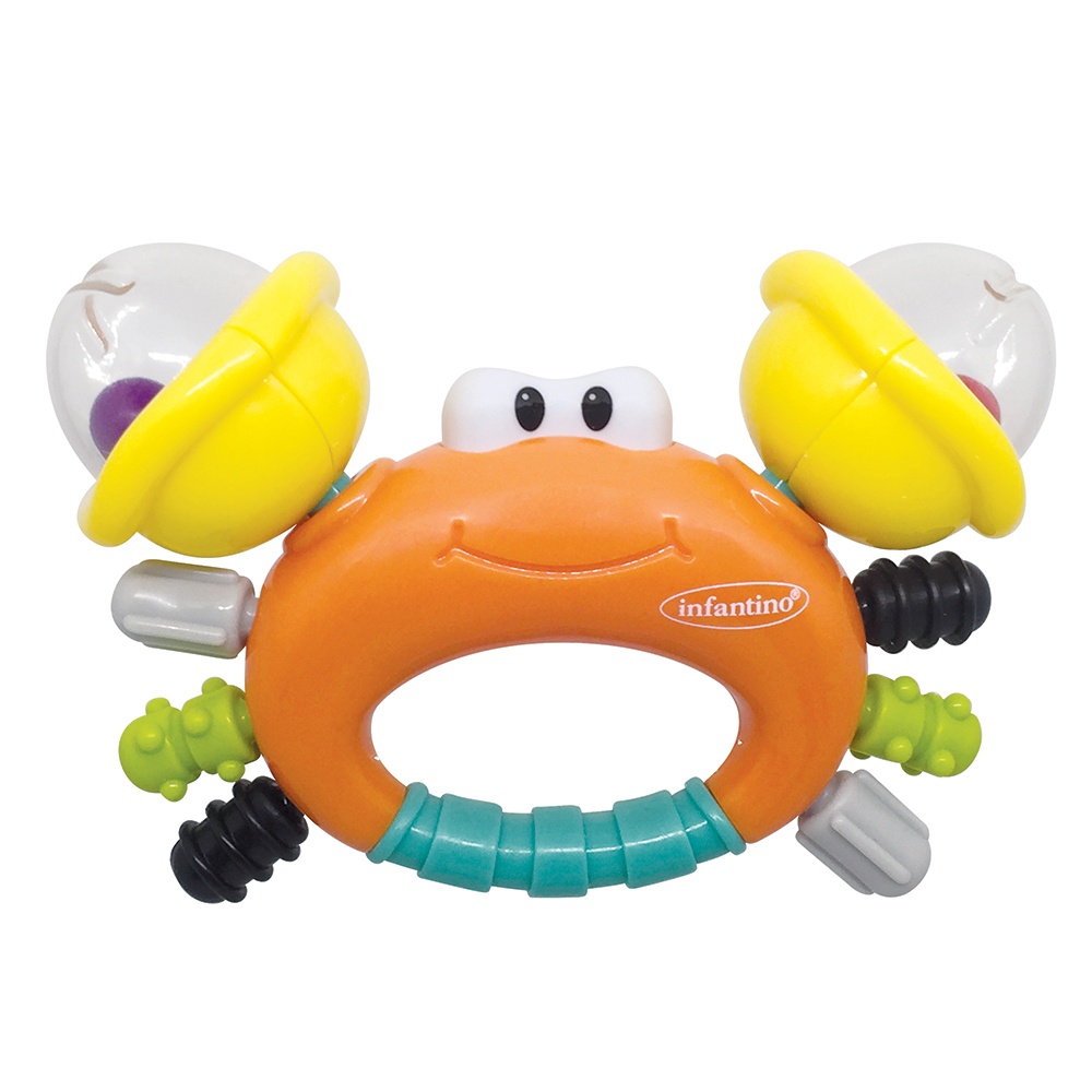 Gặm nướu kiêm đồ chơi hình Chú Cua Infantino Sand Crab Rattle & Teether