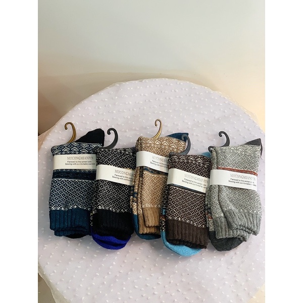 Đôi vớ thổ cẩm 5 màu len thời trang unisex