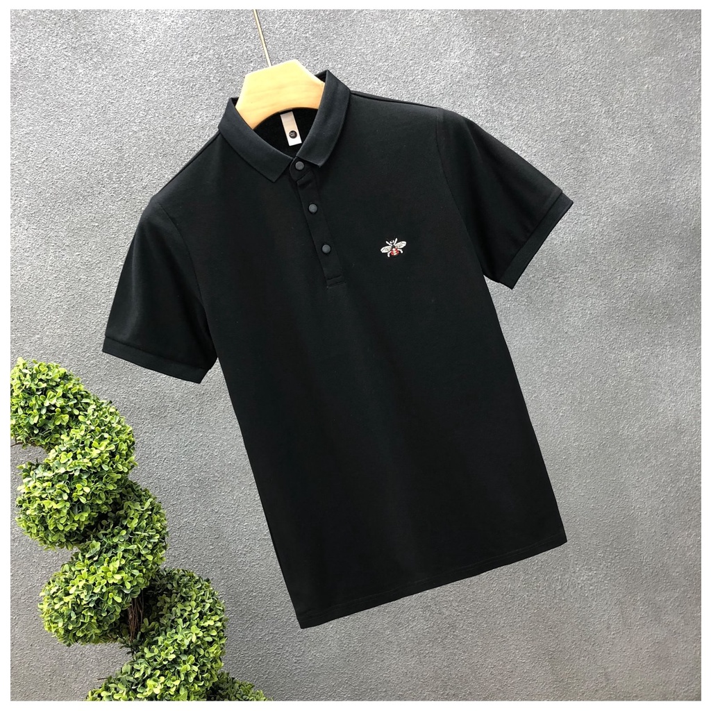 Áo Thun POLO Tay Ngắn Dáng Rộng Thêu Họa Tiết Phong Cách Hip Hop Hàn Quốc Thời Trang Cho Nam Size M-3XL