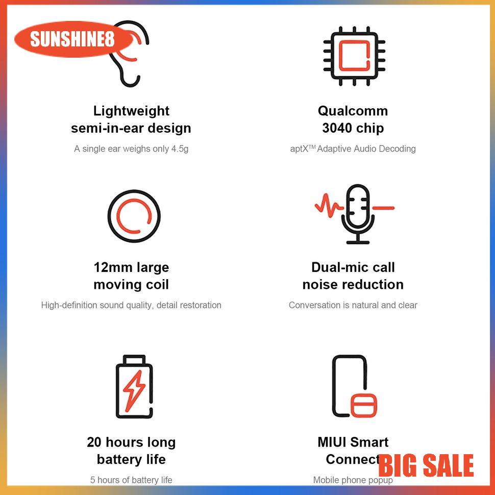 【SUN】Wireless Earbuds LED Display Wireless Touch Control Noise Cancellation Headset