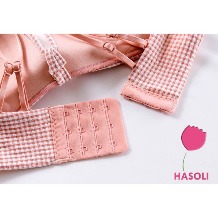 Bộ Đồ Lót Kẻ Sọc Caro Không Gọng Gợi Cảm AL45