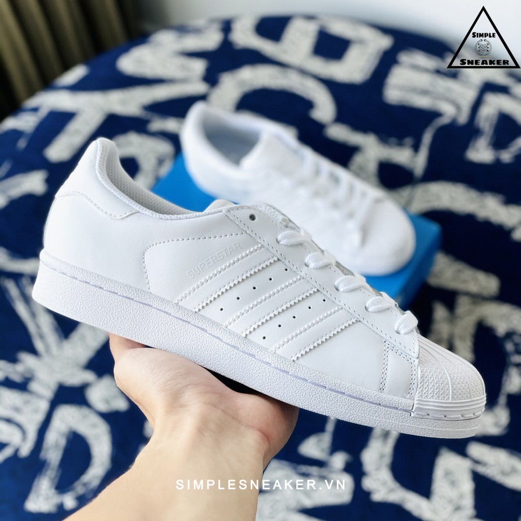 Giày Superstar Chính Hãng 💙FREESHIP💙 Adidas Super Star Trắng All White Chuẩn Auth- Giày Thể Thao Adidas - Simple Sneaker