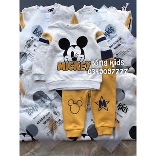 Bộ nỉ bé trai mickey nháy mắt vàng c&a