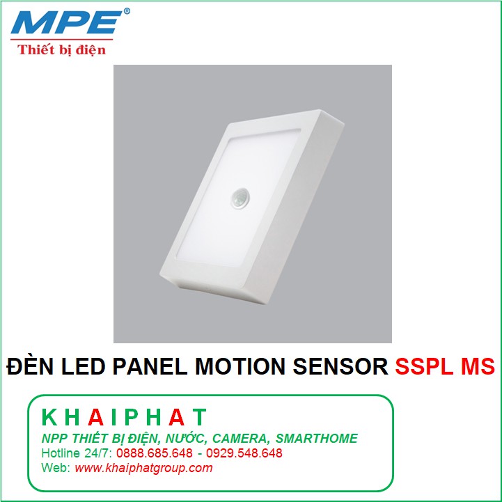 ĐÈN LED VUÔNG GẮN NỔI CÓ SENSOR CẢM BIẾN CẢM ỨNG CHUYỂN ĐỘNG SSPL MS 12W 18W 24W MPE TỰ ĐỘNG BẬT TẮT - KHẢI PHÁT