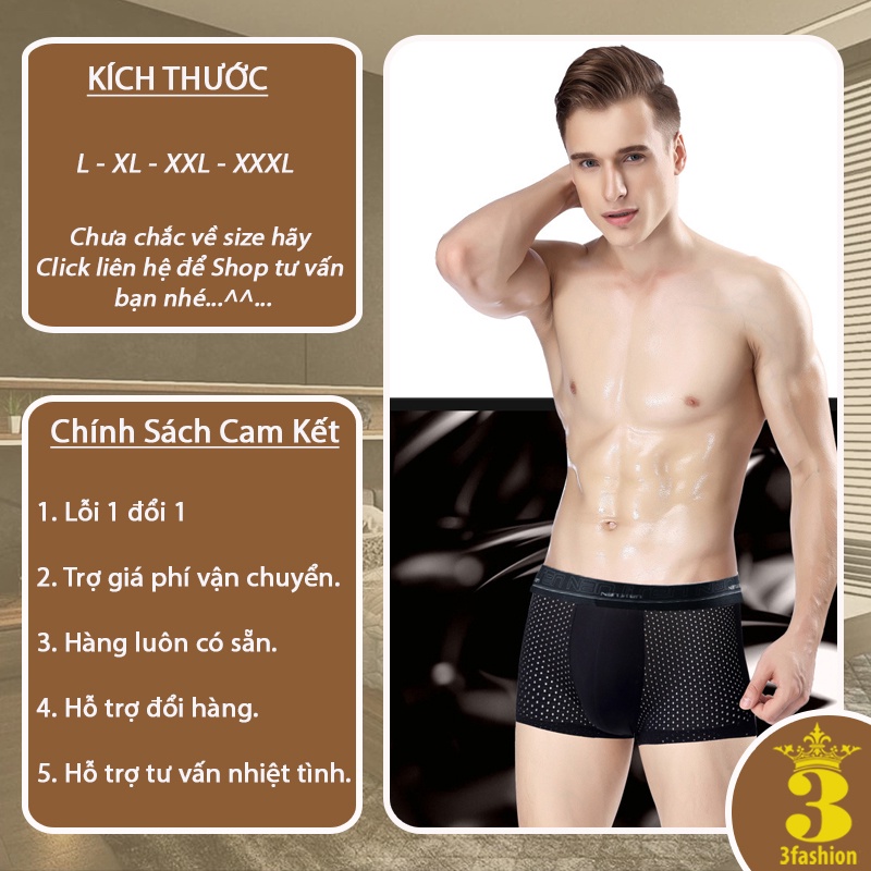 Combo Quần Lót Boxer Nam Vải Lưới Cao Cấp Mềm Mịn Thoáng Khí Kháng Khuẩn Chuẩn Y Tế - MSP L117