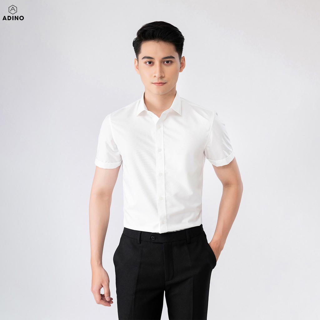 Áo sơ mi nam cộc tay ADINO (4 màu) chất liệu modal mới trẻ trung năng động 2021 | BigBuy360 - bigbuy360.vn