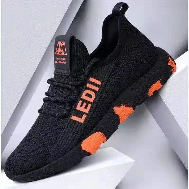 Giày sneaker nam LEDDI 3 vạch đỏ thoáng khí