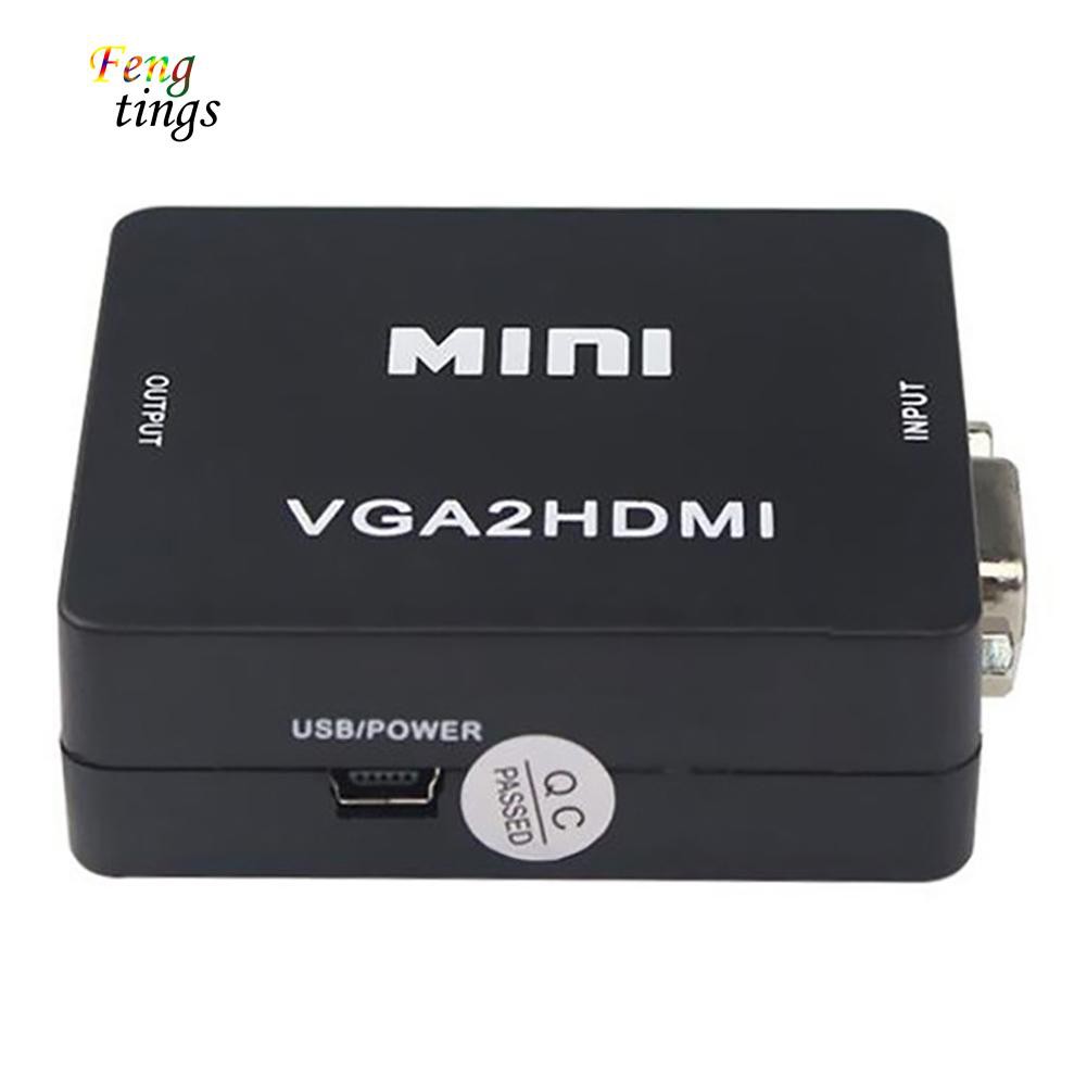 Adapter chuyển đổi cổng 1080P HD VGA sang HDMI USB 3.5mm cho Laptop/ máy tính bàn