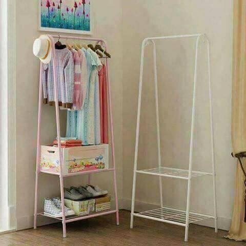 Kệ treo quần áo chữ A cao 1m5 thép sơn loại xịn chắc chắn, giá treo quần áo có 2 tầng để giày đồ dùng tiện lợi KA-101