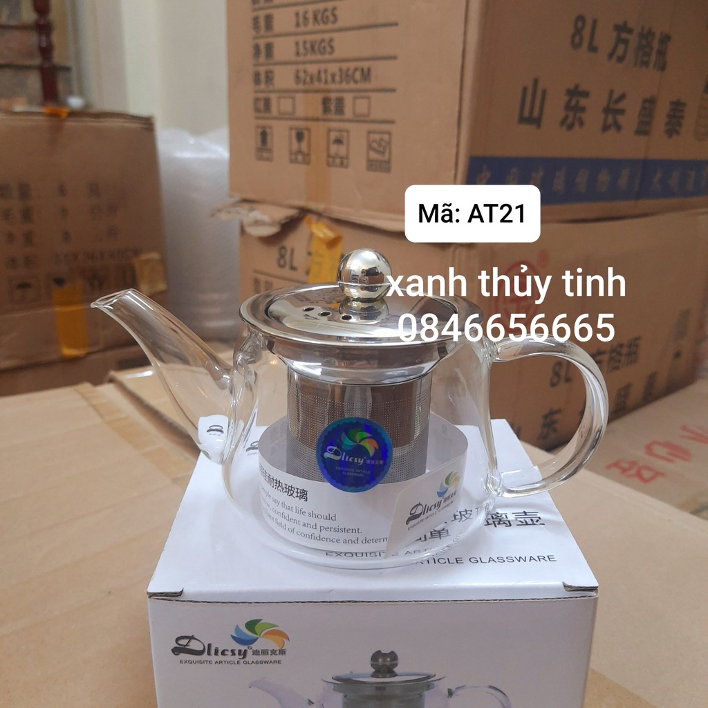 Ấm thủy tinh lõi lọc inox 300ml