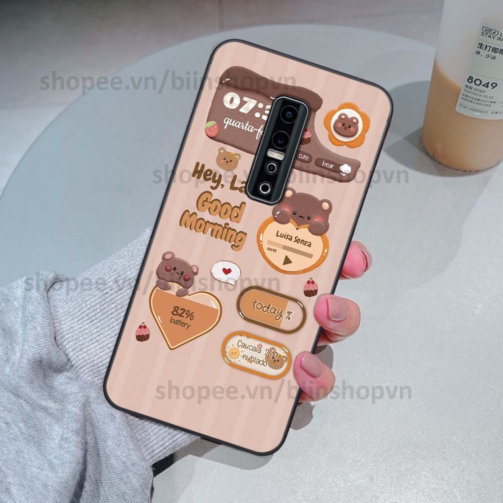 Ốp Vivo V17 Pro in 3D icon gấu nổi siêu xinh, siêu đáng yêu, cá tính phong cách