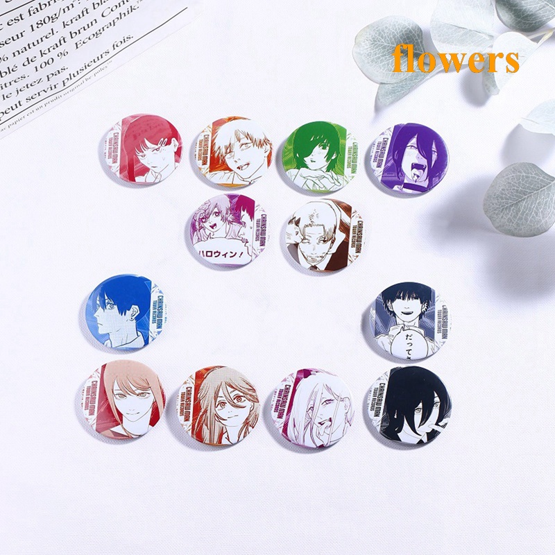 Ghim Cài Áo Tráng Men Hình Nhân Vật Hoạt Hình Anime Pochita Makima