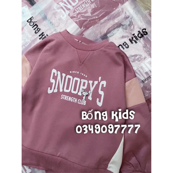 Áo Nỉ Sporty Bé Gái Snoopy Hồng ZR