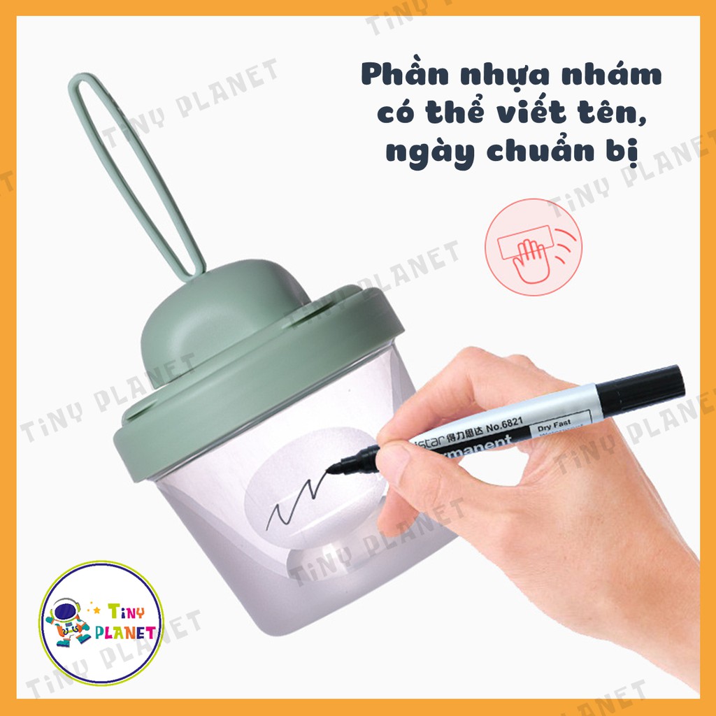 [MẪU MỚI 2021] Hộp chia sữa 4 ngăn và đựng đồ ăn dặm nhựa trong cho bé