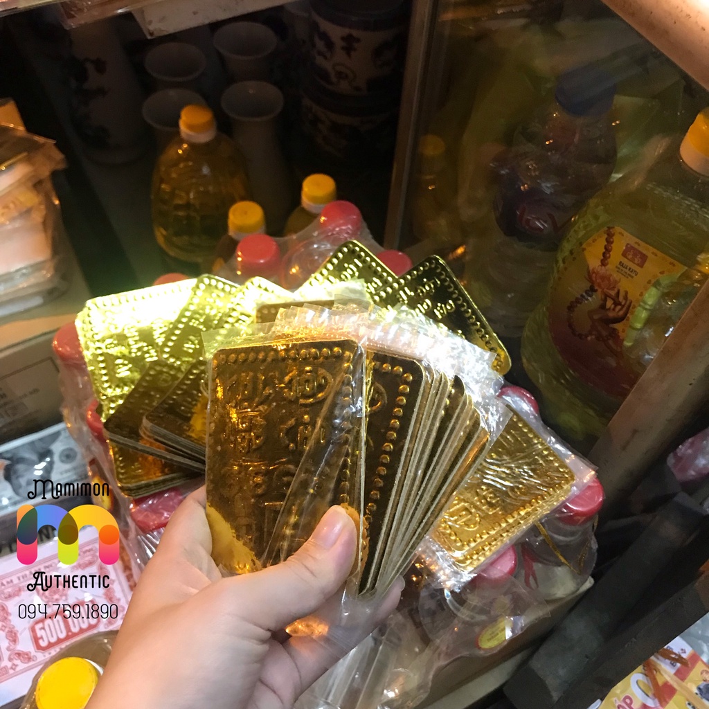 10 Miếng Tiền Vàng Lá SJC 9999 Đại Phát Lộc Tài - Vàng Mã Kim Thu