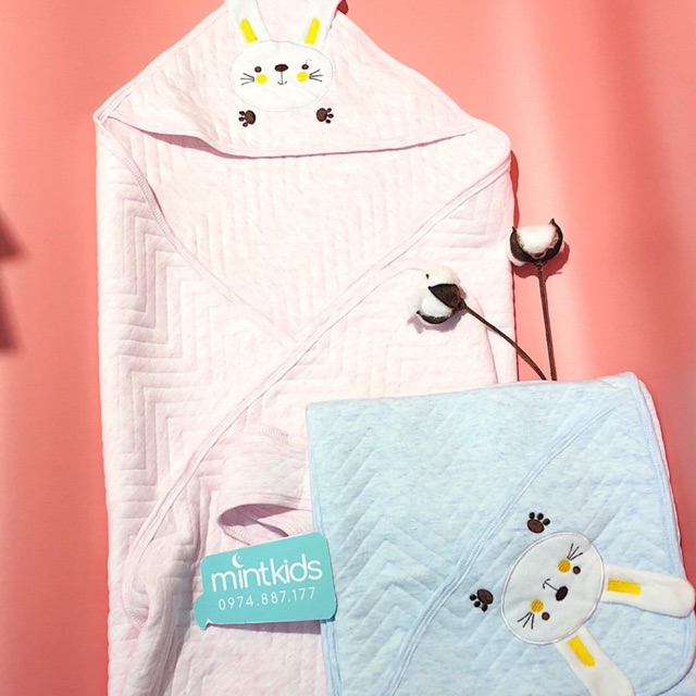 Khăn Ủ Ấm cho trẻ sơ sinh cotton siêu mềm mại