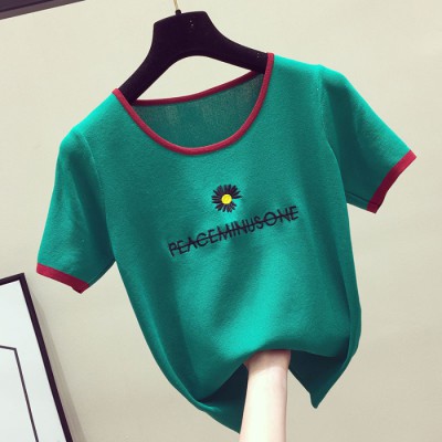 NRVP Áo Thun Ngắn Tay In Hoa Cúc Nhỏ Cho Nữ 2020