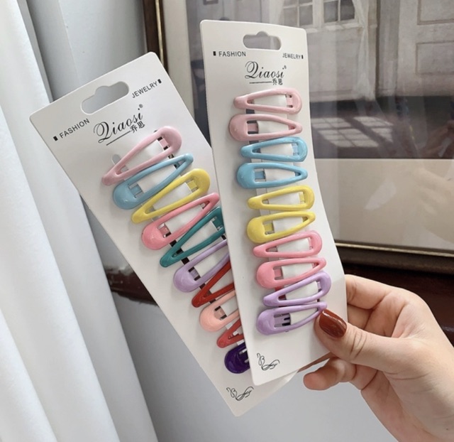 Kẹp tóc nhiều màu kiểu đơn giản vintage cho mẹ và bé