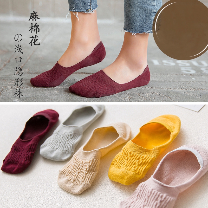 Tất mang giày búp bê chất Cotton chống trượt