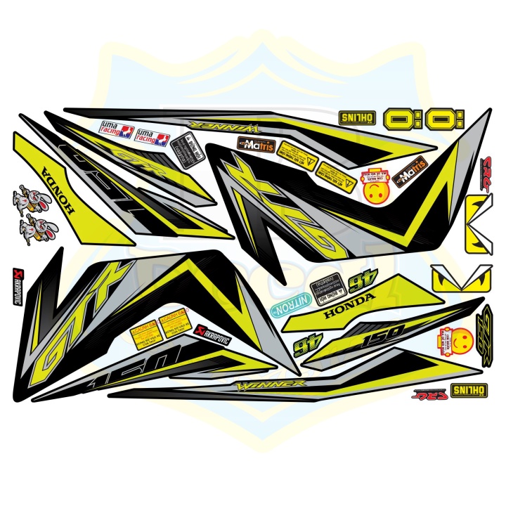 ( Quí khách vui lòng mang ra tiệm cho thợ dán ) Tem winner GTR xanh đen