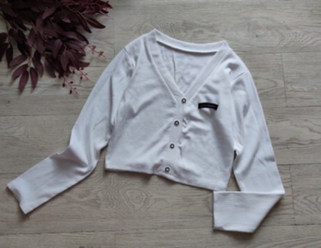 Áo croptop tay dài bandar, hình thật ảnh áo trải sàn | BigBuy360 - bigbuy360.vn