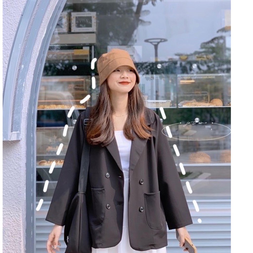 Áo Blazer nữ đen trơn phong cách cá tính của giới trẻ BZ01