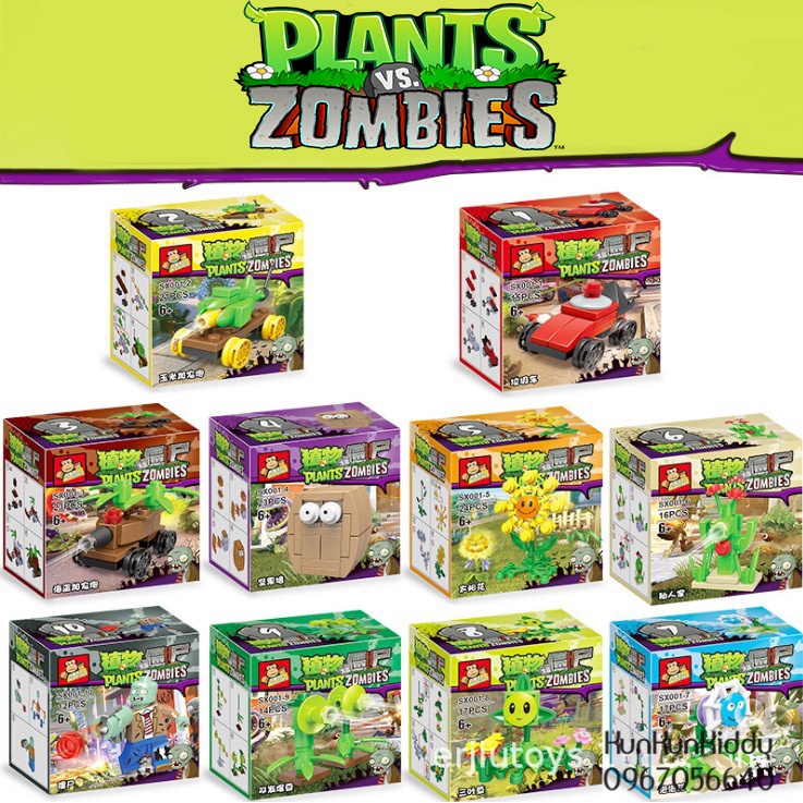 Mô hình đồ chơi lắp ghép PLANT vs ZOMBIE