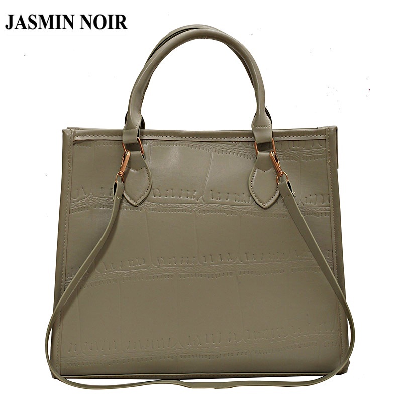 Túi tote JASMIN NOIR dáng vuông giả da cá sấu thiết kế nhỏ nhắn giản đơn hợp thời trang cho nữ