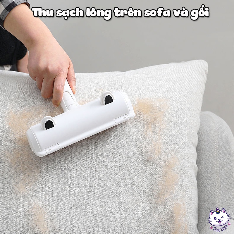 Cây Lăn Lông Mèo Diniopet cho Chó Mèo KHÔNG DÙNG ĐIỆN, PIN, Cây lăn bụi tĩnh điện hút bụi lông thú cưng Pet