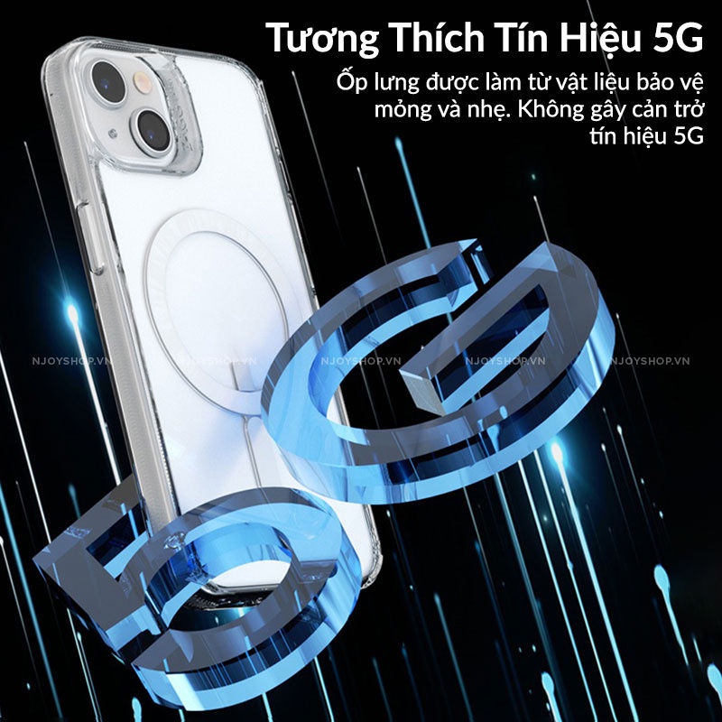 Ốp Lưng Hỗ Trợ Sạc Không Dây Zagg Trong Suốt Chống Sốc Cho Điện Thoại 13 Pro Max 12 Pro Max Njoyshop