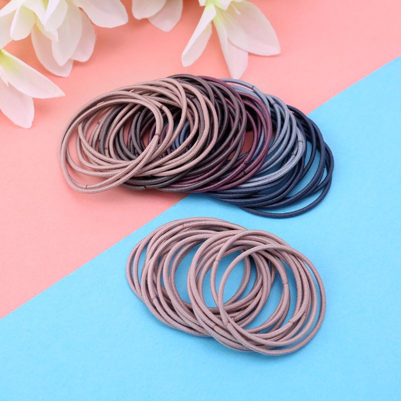 Set 20 / 50 / 100 Dây Chun Buộc Tóc 5cm Phong Cách Hàn Quốc Dành Cho Nữ