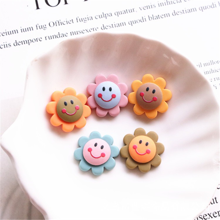 Charm (C158) slime/ Dụng Cụ Charm Trang Trí [Ko Keo &amp; Nút] Hình Bông hoa mặt trời (2.1 x 2.1 cm)