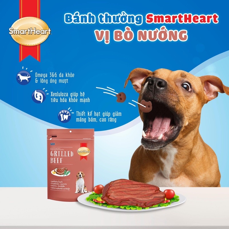 Bánh thưởng cao cấp cho chó SmartHeart 100g