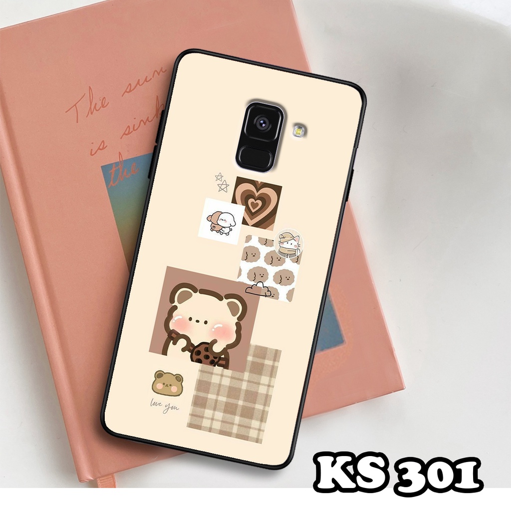 Ốp lưng Samsung A8 2018 - A8 Plus - A8 Star - Ốp Samsung in hình Gấu&amp;Thỏ siêu xinh - Lưng nhám viền TPU chống trầy xước