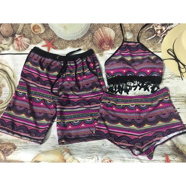 Bikini cặp đôi thổ cẩm yếm