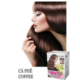 (10 gói màu cà phê ) dầu gội nhuộm tóc phủ bạc thời trang usa us hair chỉ 15 phút phủ tóc bạc