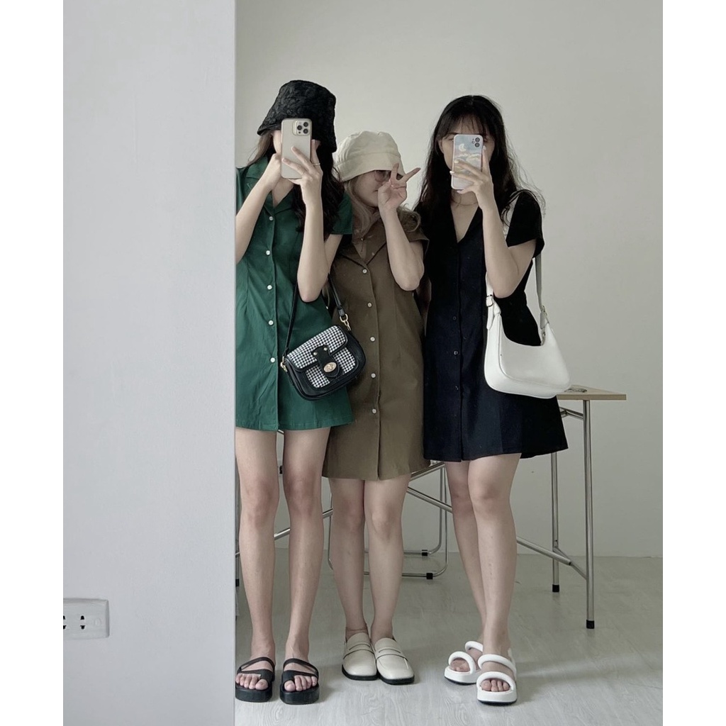 LOVI SHOP - Đầm sơ mi Cổ Vest Basic  Nhiều Màu LOVI