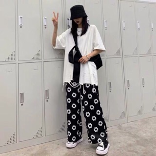[Culottes] Quần Culottes ống rộng hoa cúc siêu hot trend
