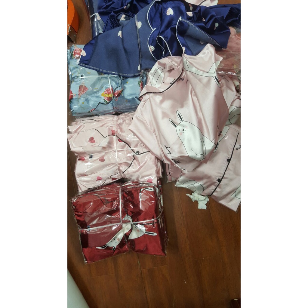 Bộ Pijama lụa hàn cao cấp [ VIDEO THẬT TỰ QUAY]  tay cộc, quần dài siêu đẹp, siêu mềm, thoáng mát