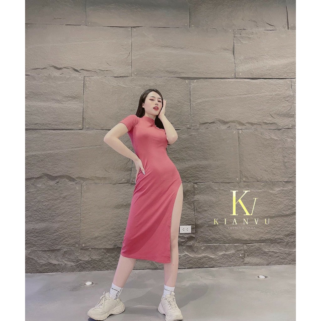 [MẪU MỚI] Đầm Body Cổ Lọ Tay Ngắn Xẻ Tà Chất Thun Borip Thích Hợp Mặc Đi Tiệc Đi Làm Đi Chơi Phù Hợp Với Mọi Phong Cách