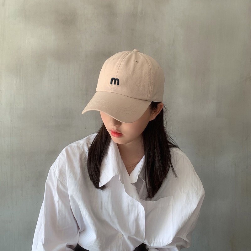 Mũ lưỡi trai thêu chữ M,Nón kết nhiều màu phong cách Ulzzang form unisex nam nữ